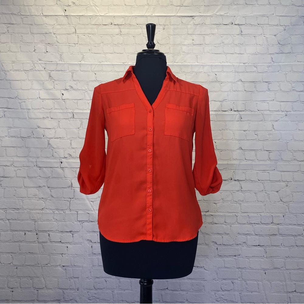Express Portofino red button up shirt, size small slim